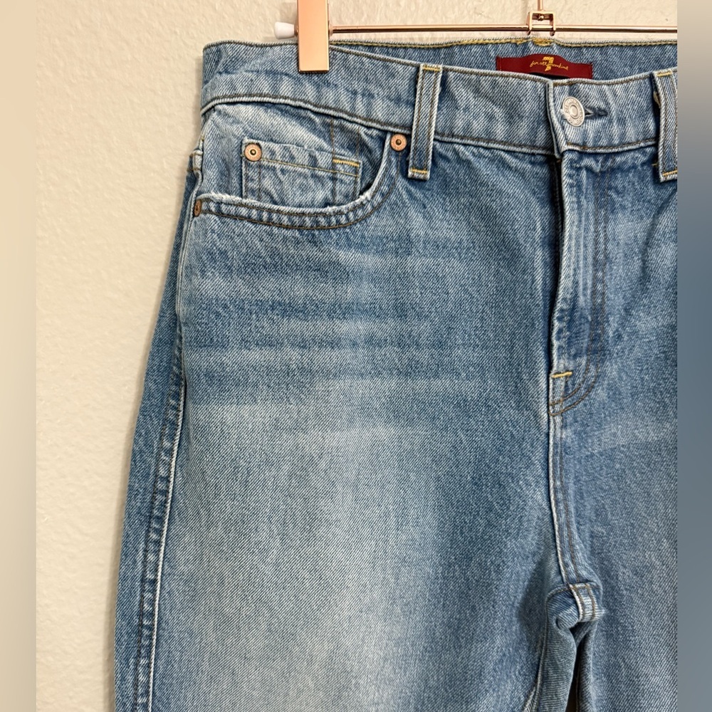 7 For All Mankind The Kiki with Raw Hem in Vintage Wythe Cropped Ankle Jeans - Picture 3 of 12